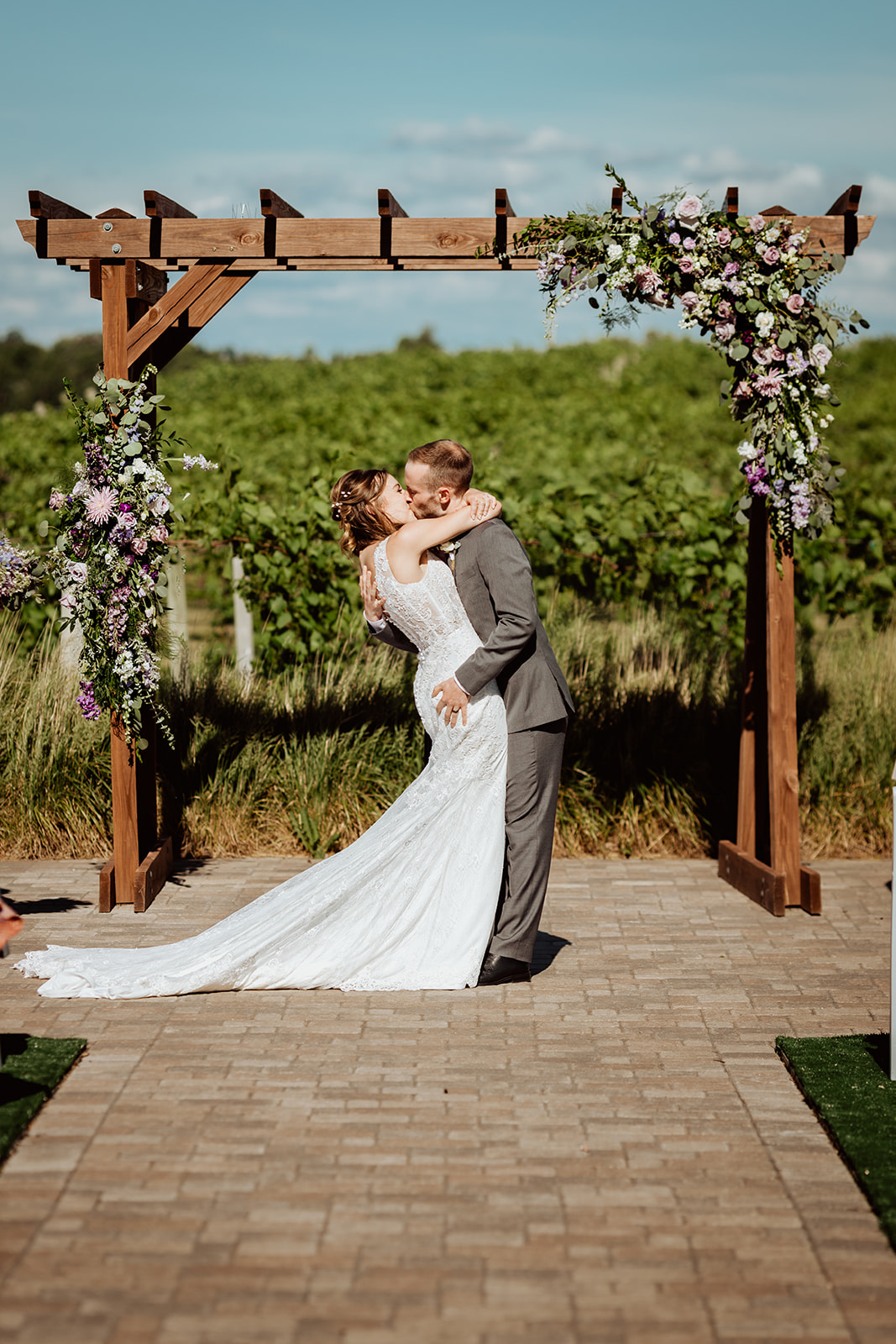 Outdoor vineyard wedding at Ashery Lane Farm Minnesota