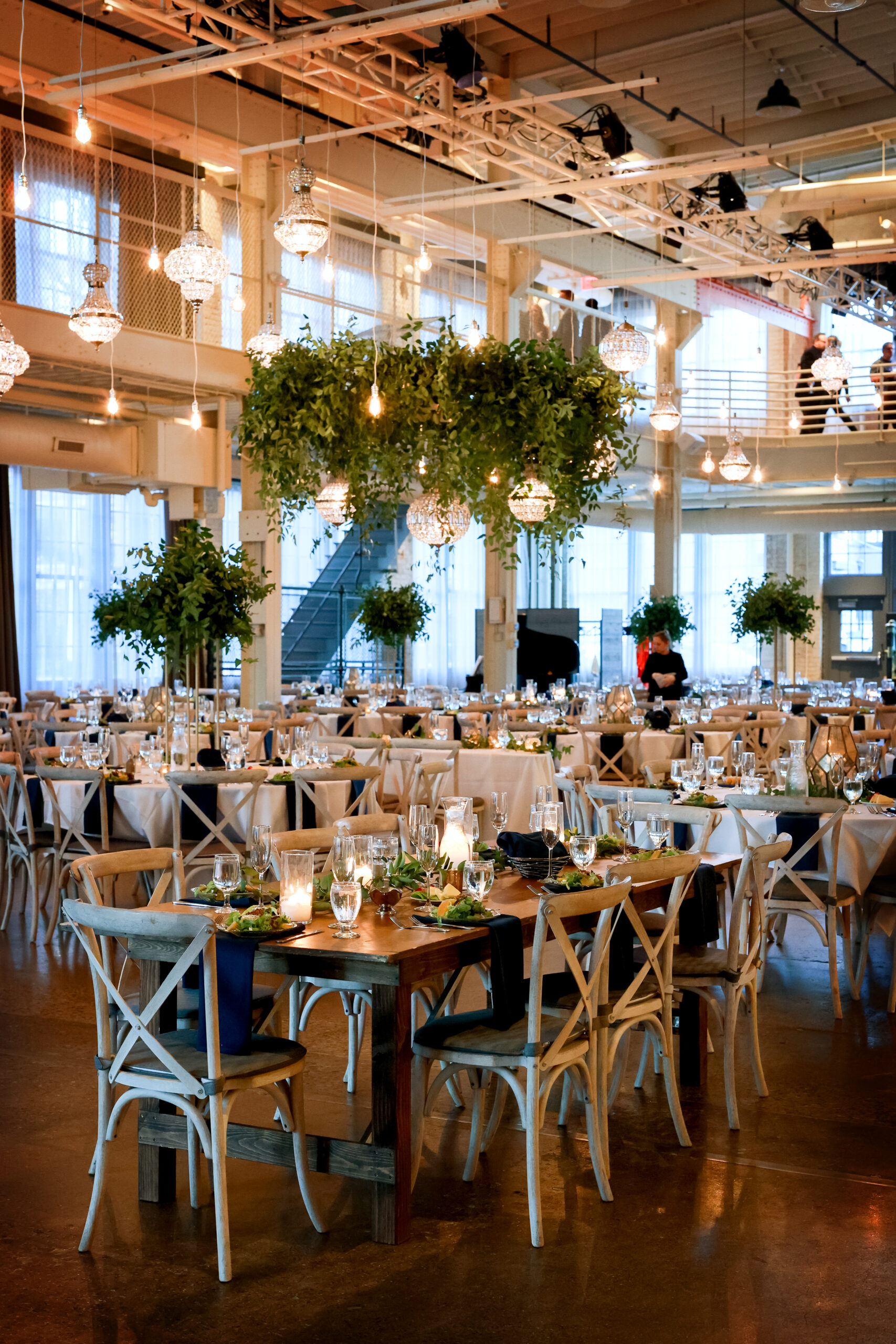 Industrial wedding at Machine Shop Minneapolis with truss decor