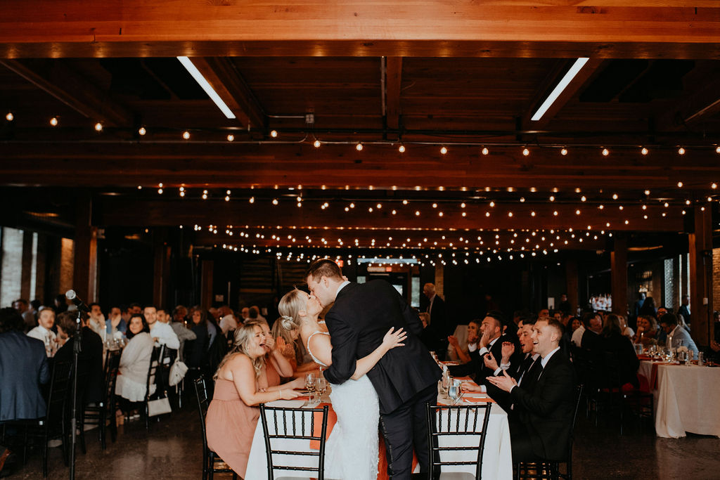 Natural light wedding ceremony at Essence with full bar and catering